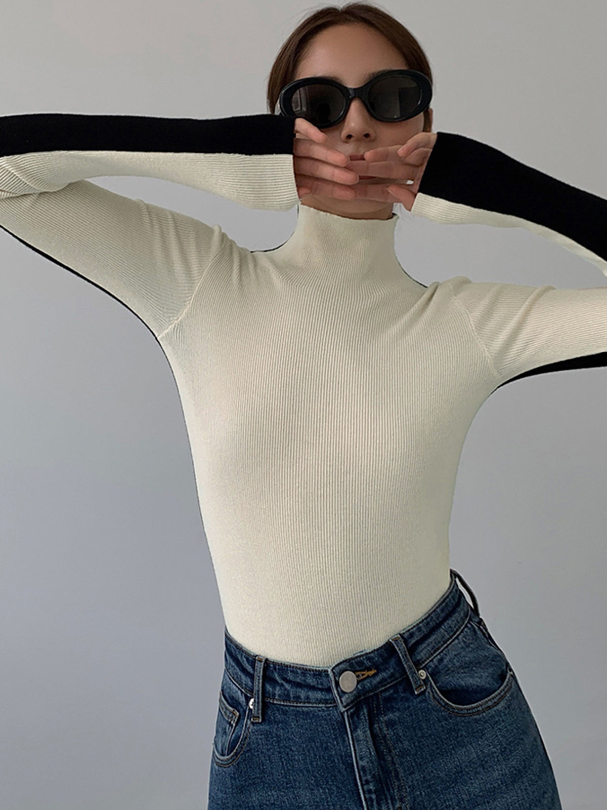 Top Réversible Bicolore Avec Manches Longues Pour Femme | Idéal Pour Le Quotidien