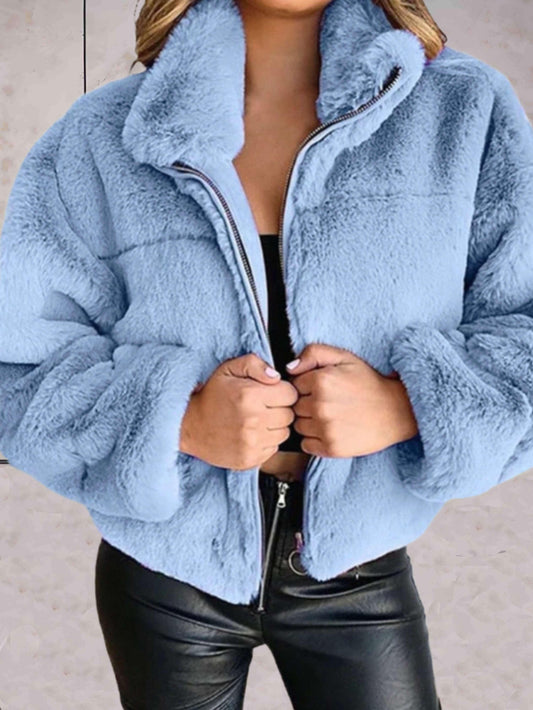 Veste Zippée avec Col Classique pour Femmes | Idéale pour L’Hiver