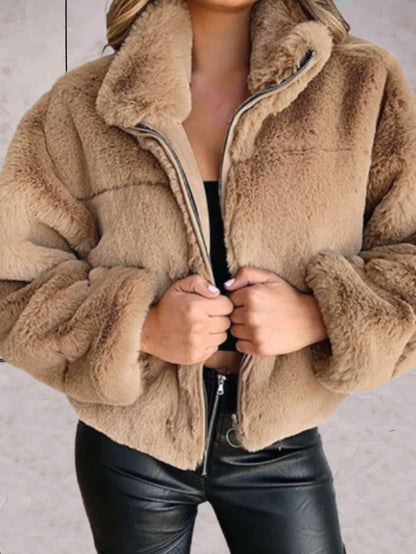 Veste Zippée avec Col Classique pour Femmes | Idéale pour L’Hiver