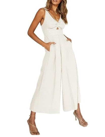 Combinaison Sans Manches Avec Jambes Larges Et Taille Élastique Pour Femmes | Idéale Pour Usage Quotidien Et Saisons Chaudes