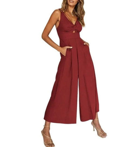 Combinaison Sans Manches Avec Jambes Larges Et Taille Élastique Pour Femmes | Idéale Pour Usage Quotidien Et Saisons Chaudes