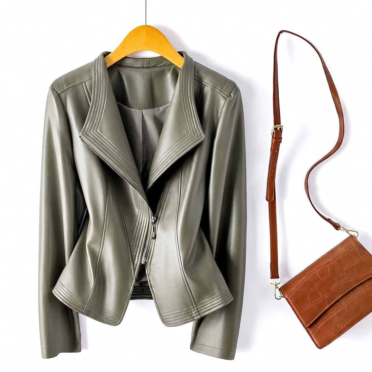 Veste zippée courte pour femmes