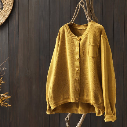 Cardigan boutonné à poche pour femmes