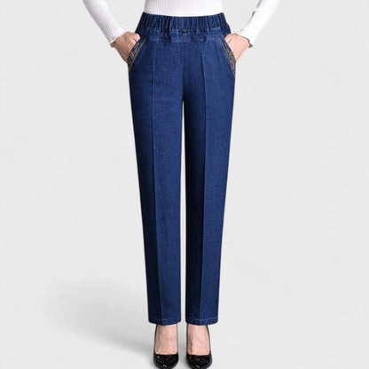 Jean à Taille Élastique avec Poches Latérales pour Femme | Idéal pour un Usage Quotidien