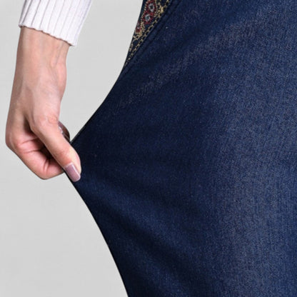 Jean à Taille Élastique avec Poches Latérales pour Femme | Idéal pour un Usage Quotidien