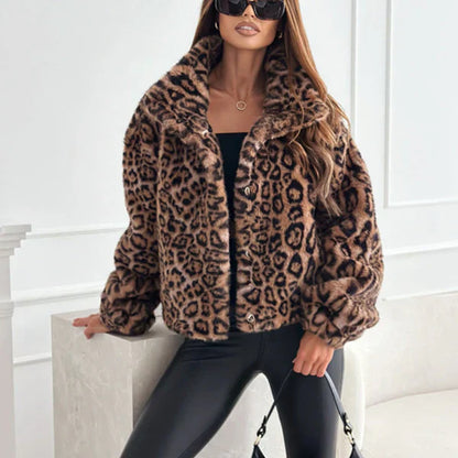 Veste À Imprimé Léopard Avec Coupe Décontractée Pour Femme | Idéal Pour La Mi-Saison Et L’Hiver