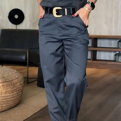 Pantalon Taille Haute À Coupe Droite Pour Homme | Idéal Pour Usage Quotidien Et Bureau