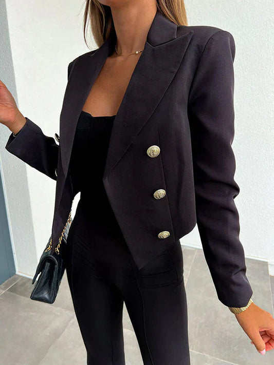 Blazer Court Avec Fermeture À Bouton Pour Femmes | Idéal Pour Le Bureau Et Les Sorties En Soirée