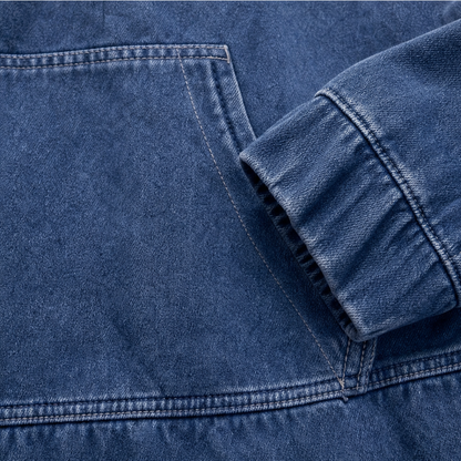 Sweat à capuche effet denim pour femmes
