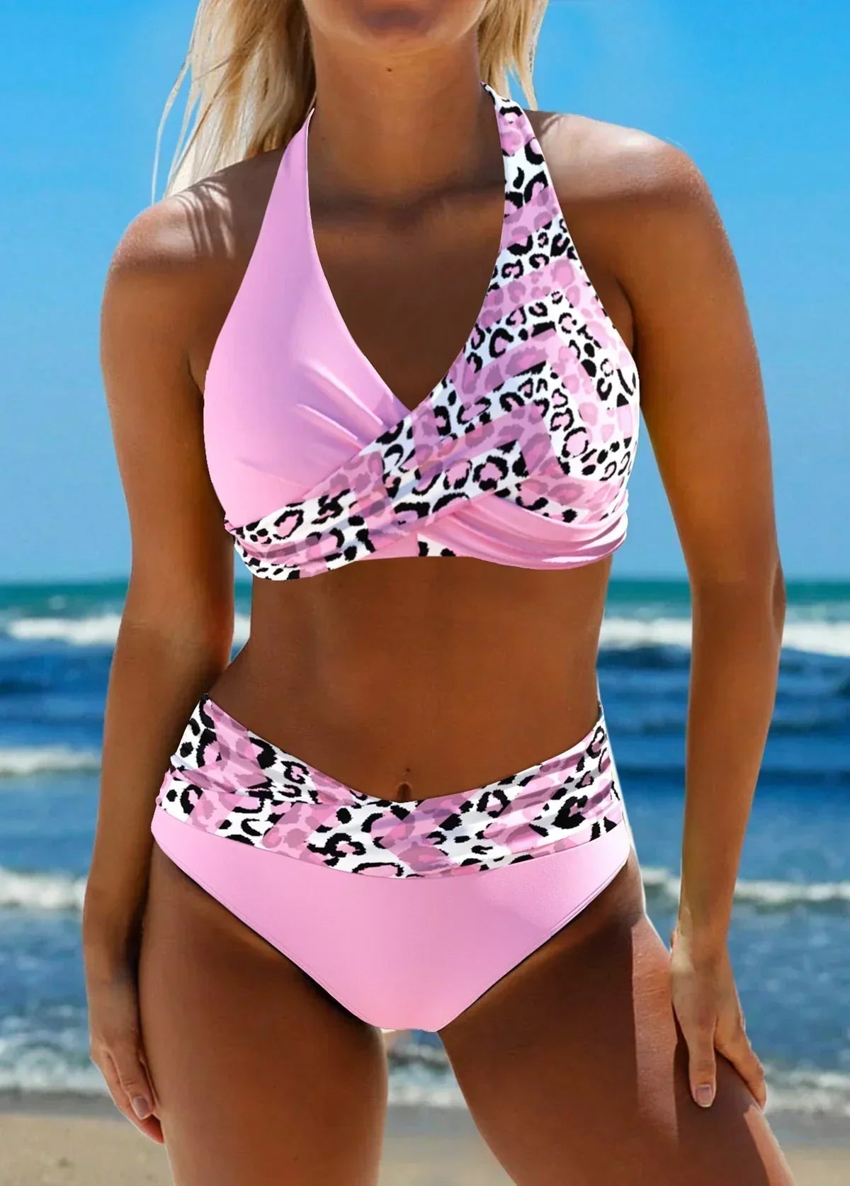 Bikini avec Encolure Croisée pour Femmes | Idéal pour l’Été