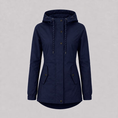 Veste à capuche avec poches à rabat pour femmes