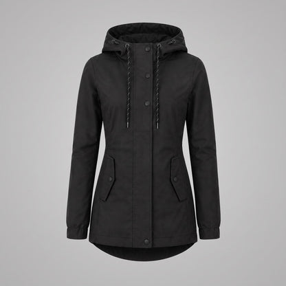 Veste à capuche avec poches à rabat pour femmes