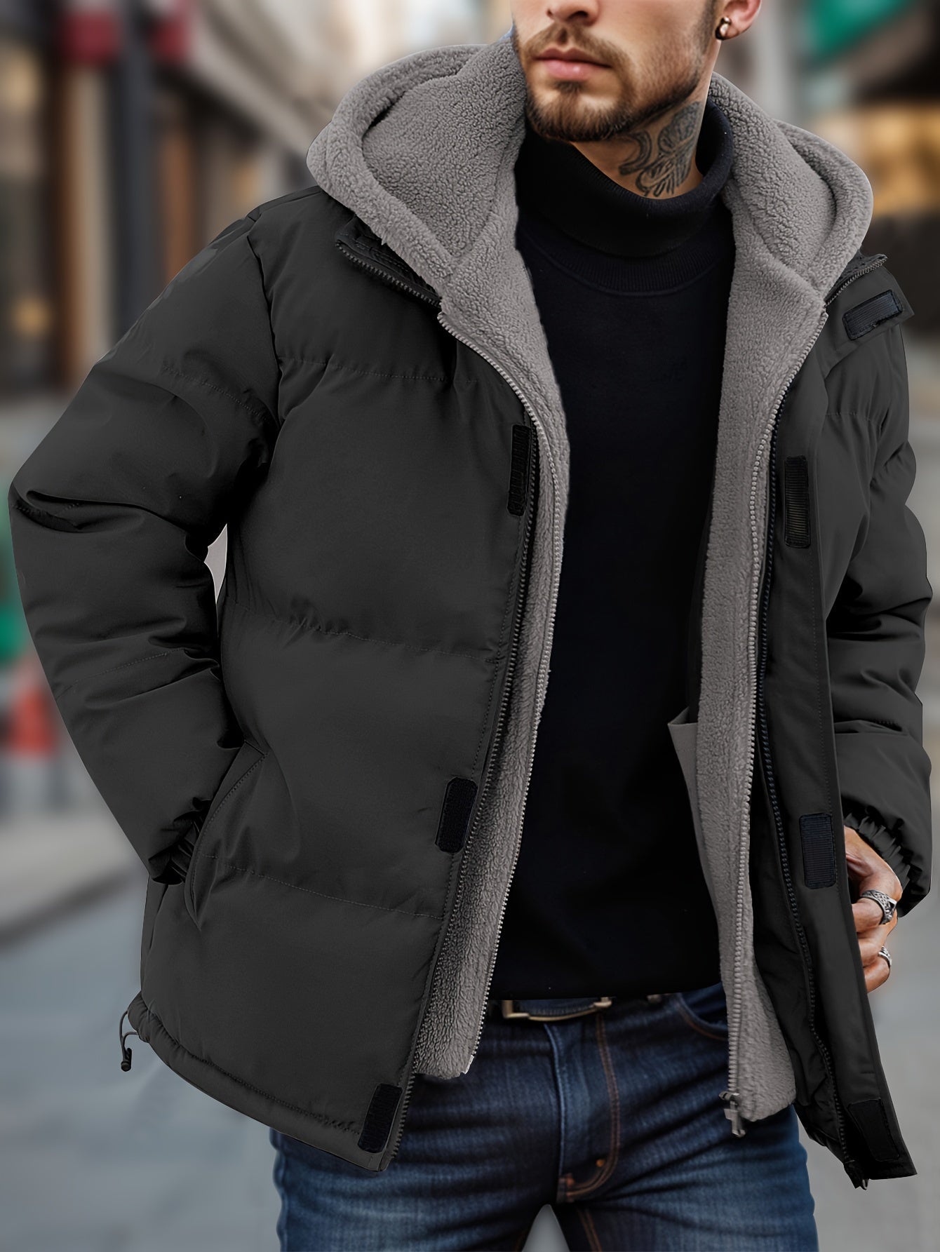 Veste Zippée avec Capuche et Poches pour Homme | Idéale pour l’Automne et l’Hiver