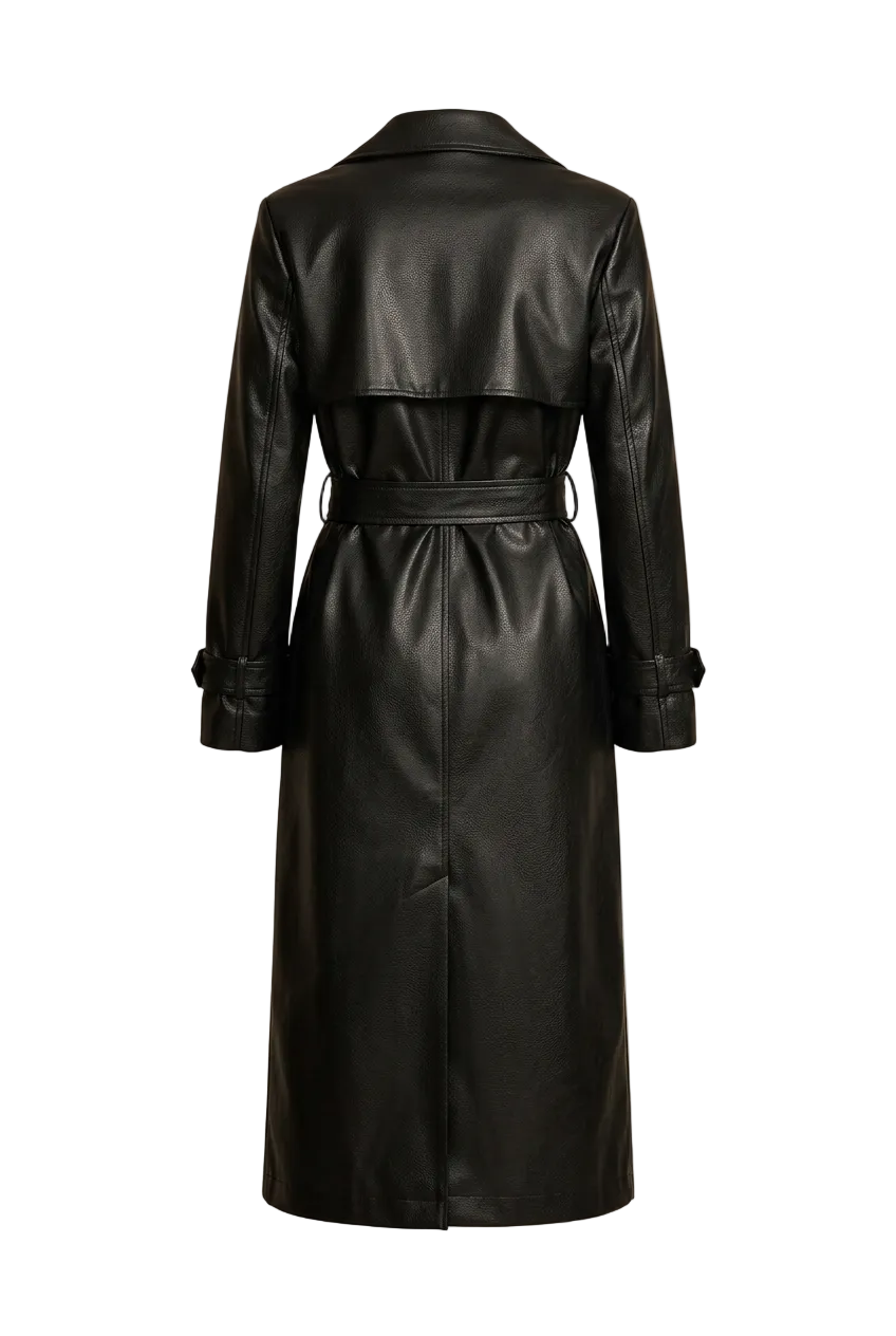 Trench-coat ceinturé à revers pour femmes