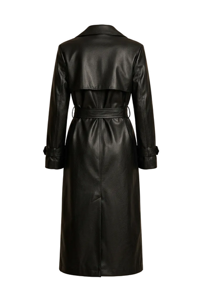 Trench-coat ceinturé à revers pour femmes