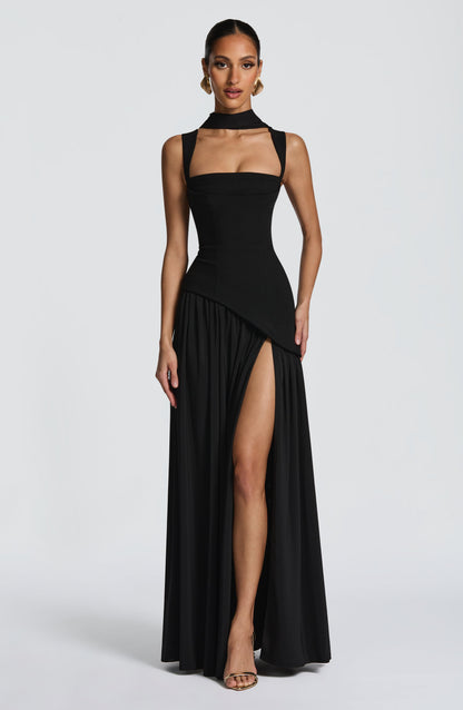 Robe Maxi À Dos Lacé Avec Fente Haute Pour Femme | Idéale Pour Les Cérémonies Et Les Occasions Estivales