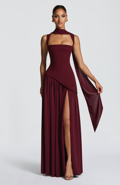 Robe Maxi À Dos Lacé Avec Fente Haute Pour Femme | Idéale Pour Les Cérémonies Et Les Occasions Estivales