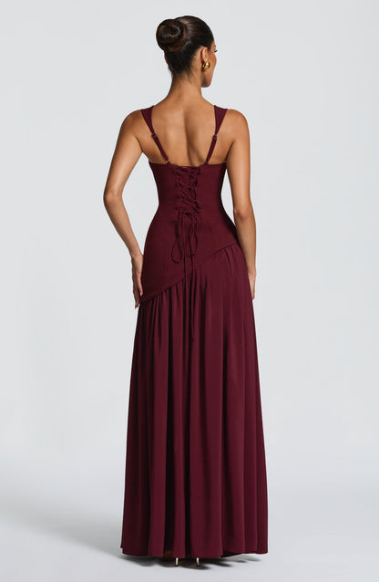 Robe Maxi À Dos Lacé Avec Fente Haute Pour Femme | Idéale Pour Les Cérémonies Et Les Occasions Estivales