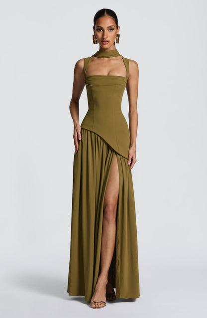 Robe Maxi À Dos Lacé Avec Fente Haute Pour Femme | Idéale Pour Les Cérémonies Et Les Occasions Estivales