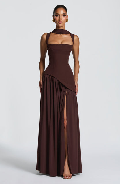 Robe Maxi À Dos Lacé Avec Fente Haute Pour Femme | Idéale Pour Les Cérémonies Et Les Occasions Estivales