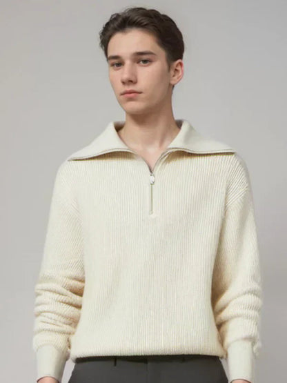 Pull-Over Homme à Rayures avec Fermeture Zippée pour Usage Quotidien | Idéal pour Toutes Occasions