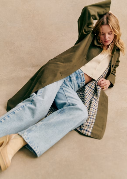 Trench-Coat Avec Fermeture Boutonnée Et Doublure À Carreaux Pour Femme | Idéal Pour Mi-Saison