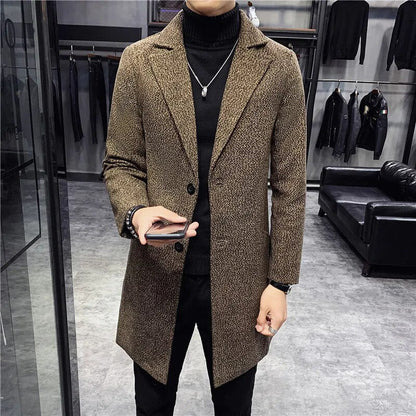 Manteau Long avec Fermeture Boutonnée pour Homme | Idéal pour L’Automne Et L’Hiver