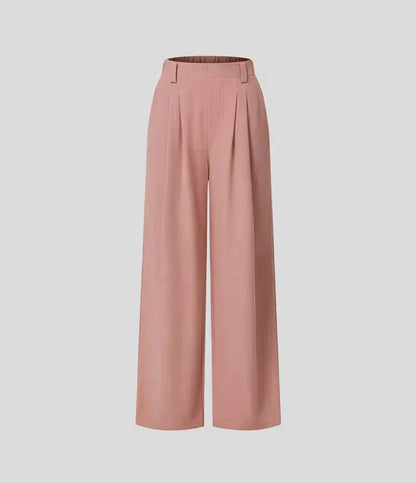 Pantalon Taille Haute avec Ceinture Élastique au Dos pour Femme | Idéal pour le Bureau ou un Usage Quotidien