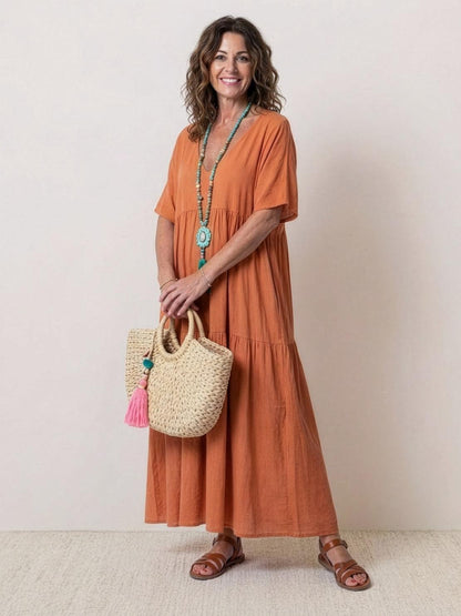 Robe Maxi À Jupe À Deux Volants Pour Femme | Idéale Pour Les Journées Chaudes Et Les Sorties Décontractées