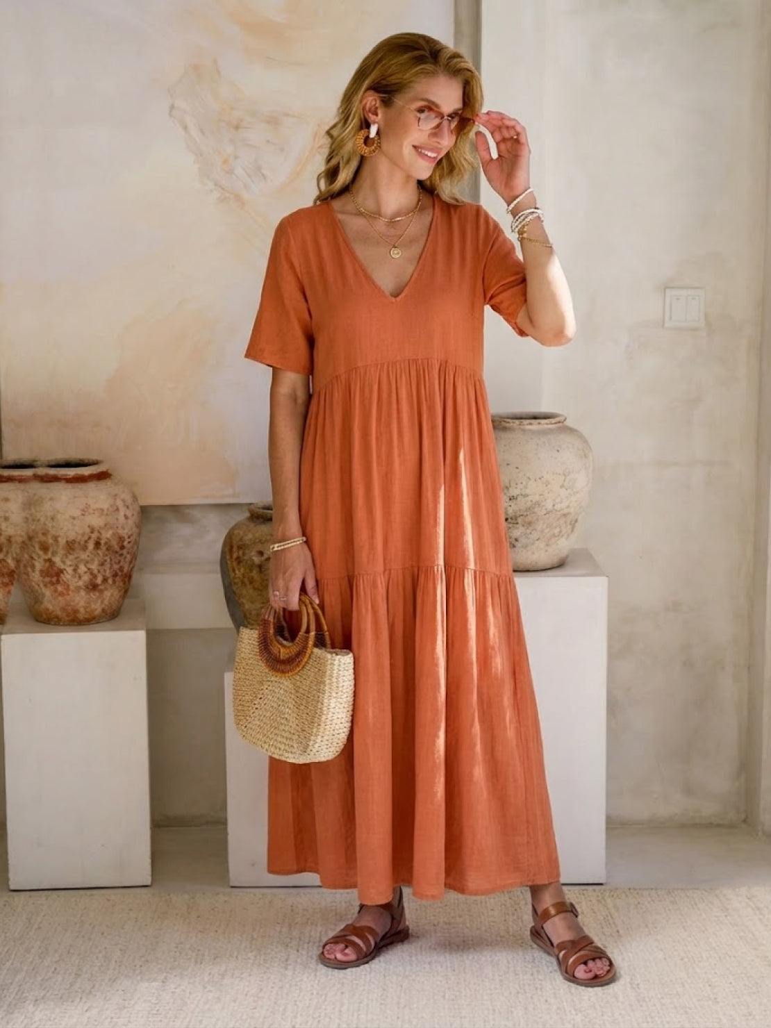 Robe Maxi À Jupe À Deux Volants Pour Femme | Idéale Pour Les Journées Chaudes Et Les Sorties Décontractées