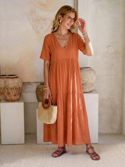 Robe Maxi À Jupe À Deux Volants Pour Femme | Idéale Pour Les Journées Chaudes Et Les Sorties Décontractées