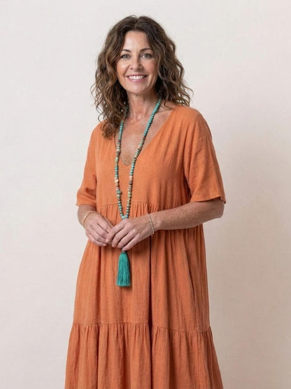 Robe Maxi À Jupe À Deux Volants Pour Femme | Idéale Pour Les Journées Chaudes Et Les Sorties Décontractées