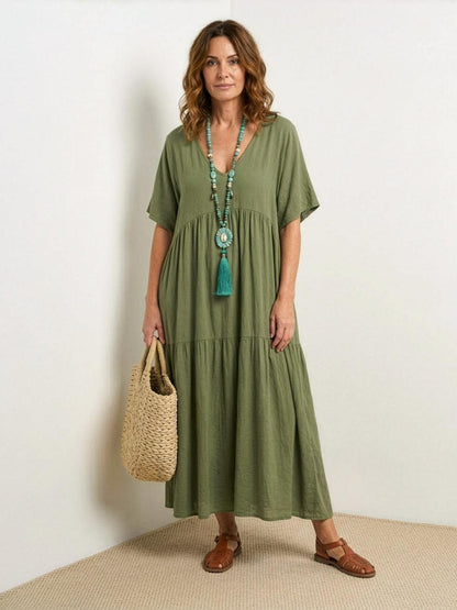 Robe Maxi À Jupe À Deux Volants Pour Femme | Idéale Pour Les Journées Chaudes Et Les Sorties Décontractées