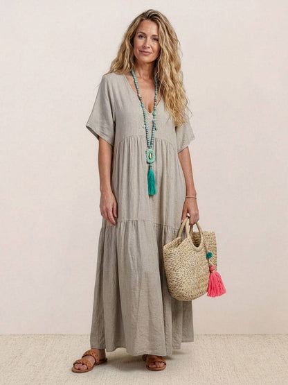 Robe Maxi À Jupe À Deux Volants Pour Femme | Idéale Pour Les Journées Chaudes Et Les Sorties Décontractées