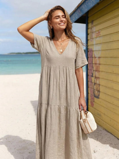 Robe Maxi À Jupe À Deux Volants Pour Femme | Idéale Pour Les Journées Chaudes Et Les Sorties Décontractées