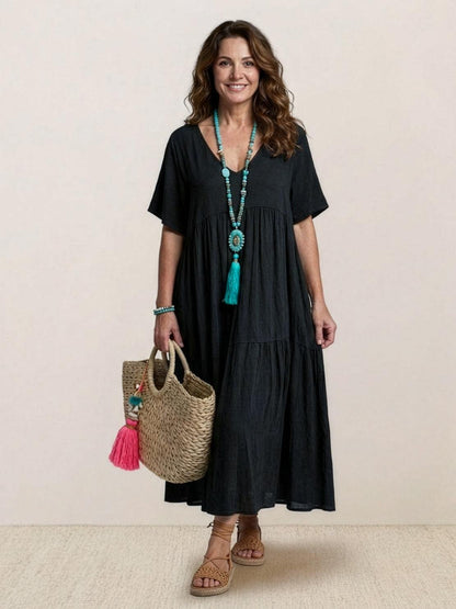 Robe Maxi À Jupe À Deux Volants Pour Femme | Idéale Pour Les Journées Chaudes Et Les Sorties Décontractées