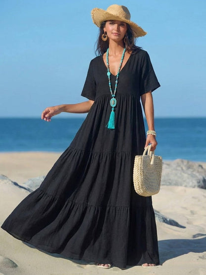 Robe Maxi À Jupe À Deux Volants Pour Femme | Idéale Pour Les Journées Chaudes Et Les Sorties Décontractées