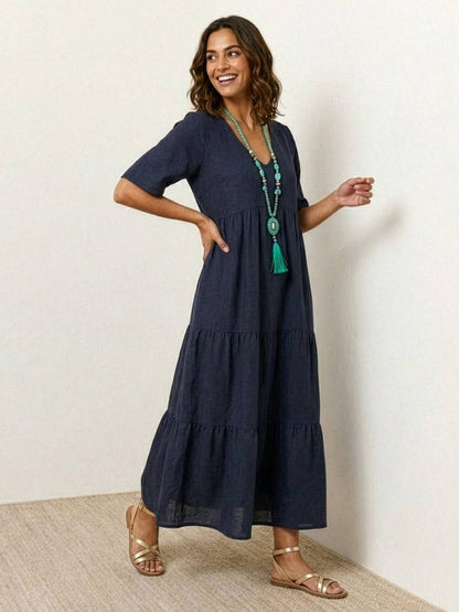 Robe Maxi À Jupe À Deux Volants Pour Femme | Idéale Pour Les Journées Chaudes Et Les Sorties Décontractées