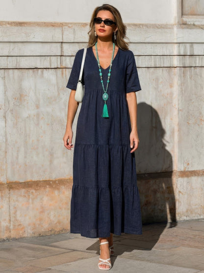Robe Maxi À Jupe À Deux Volants Pour Femme | Idéale Pour Les Journées Chaudes Et Les Sorties Décontractées