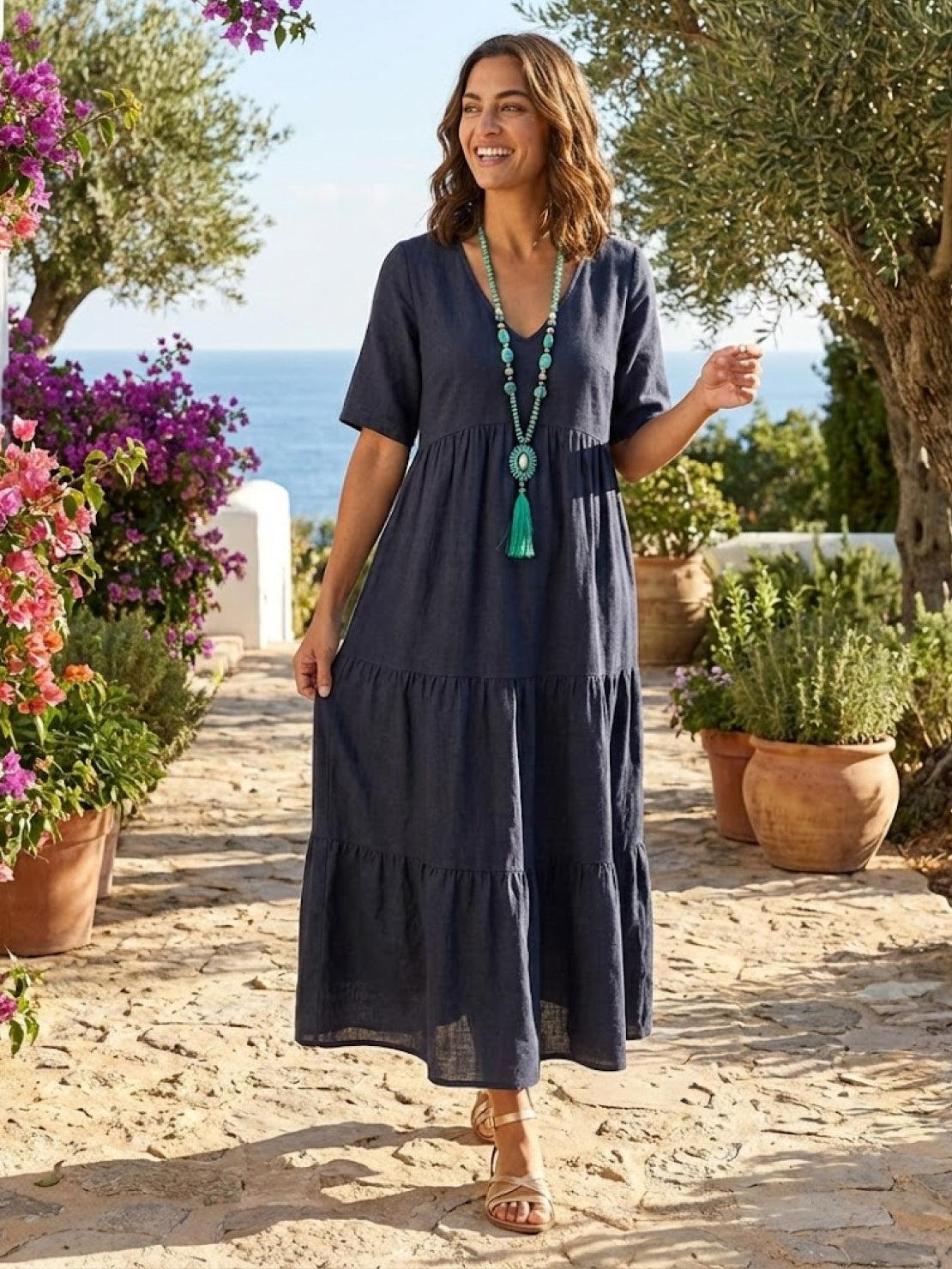 Robe Maxi À Jupe À Deux Volants Pour Femme | Idéale Pour Les Journées Chaudes Et Les Sorties Décontractées
