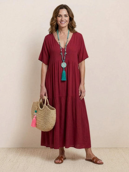 Robe Maxi À Jupe À Deux Volants Pour Femme | Idéale Pour Les Journées Chaudes Et Les Sorties Décontractées
