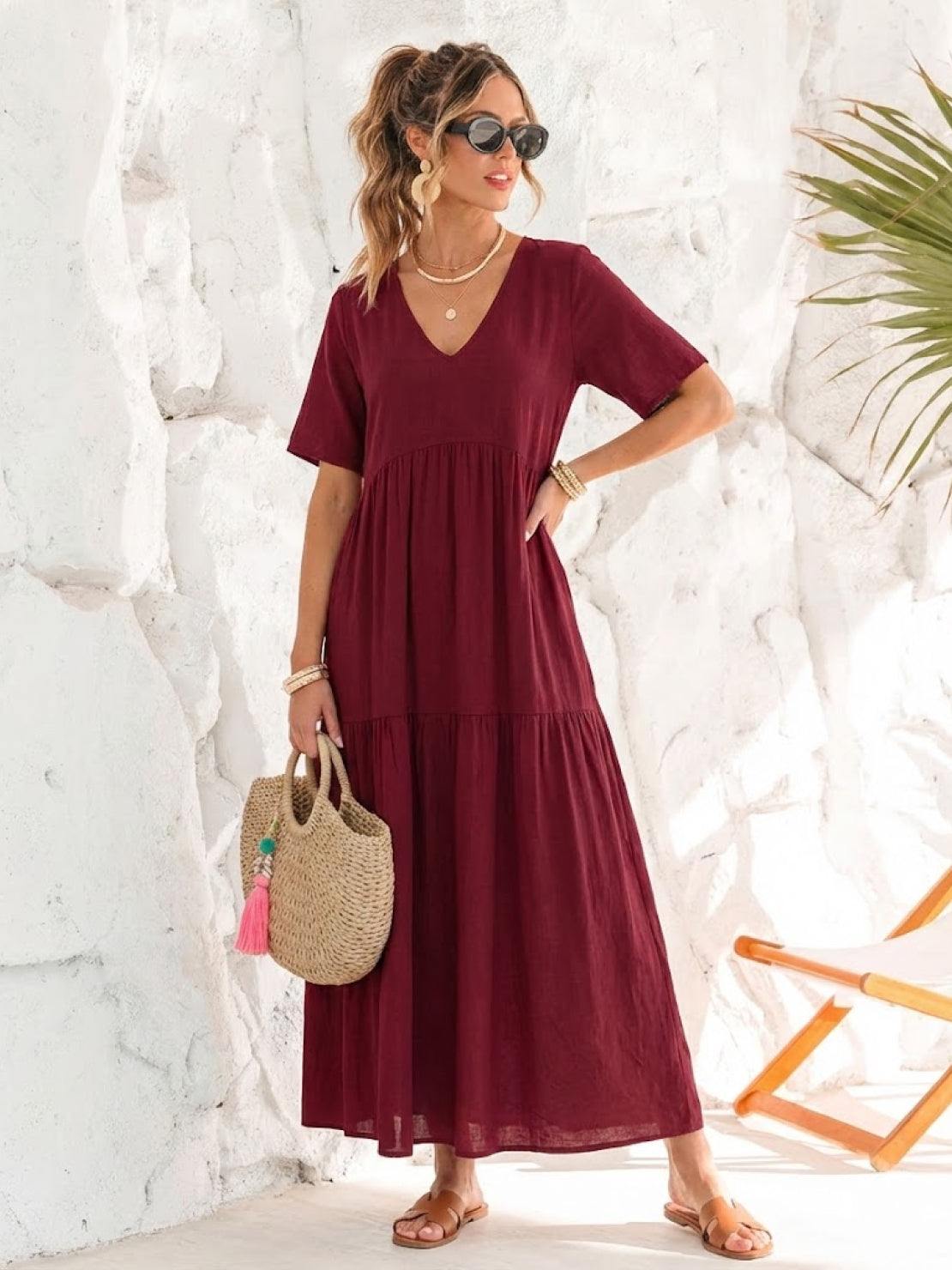Robe Maxi À Jupe À Deux Volants Pour Femme | Idéale Pour Les Journées Chaudes Et Les Sorties Décontractées