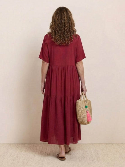 Robe Maxi À Jupe À Deux Volants Pour Femme | Idéale Pour Les Journées Chaudes Et Les Sorties Décontractées