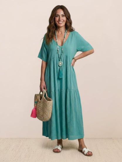 Robe Maxi À Jupe À Deux Volants Pour Femme | Idéale Pour Les Journées Chaudes Et Les Sorties Décontractées