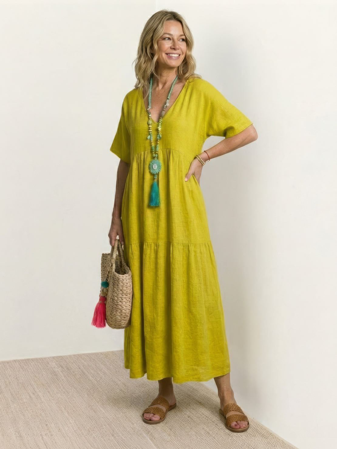 Robe Maxi À Jupe À Deux Volants Pour Femme | Idéale Pour Les Journées Chaudes Et Les Sorties Décontractées