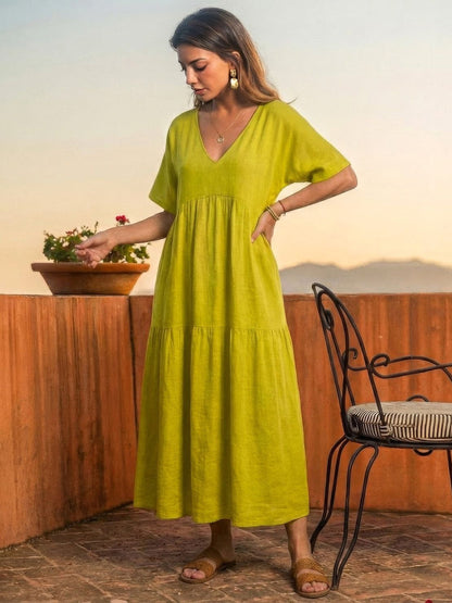 Robe Maxi À Jupe À Deux Volants Pour Femme | Idéale Pour Les Journées Chaudes Et Les Sorties Décontractées