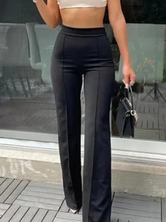 Pantalon Évasé à Taille Haute pour Femme | Idéal pour le Bureau et les Sorties Décontractées