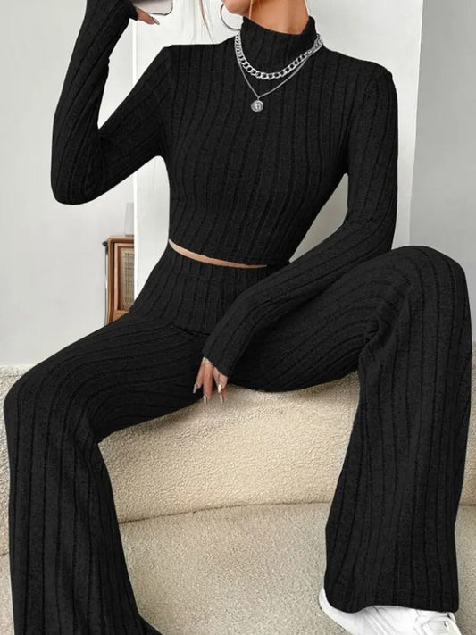 Ensemble Deux Pièces avec Haut à Manches Longues et Pantalon pour Femme | Idéal pour Usage Quotidien et Décontracté