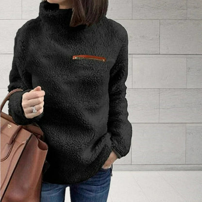 Pull À Manches Longues Avec Col Montant Et Coupe Ample Pour Femmes | Idéal Pour Saison Hivernale