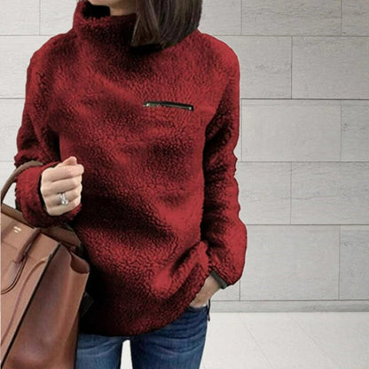 Pull À Manches Longues Avec Col Montant Et Coupe Ample Pour Femmes | Idéal Pour Saison Hivernale